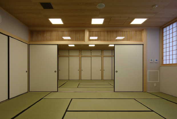 大庄北生涯学習プラザの和室1・2。畳敷きの室内。